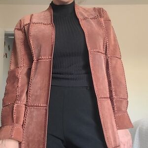 Newport News 100% suede leather maxi jacket